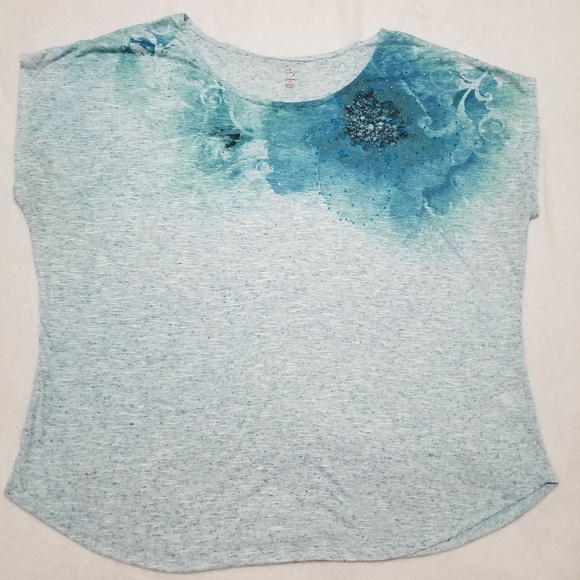 dressbarn Tops - DressBarn Turquoise Top With Bling Size 2X